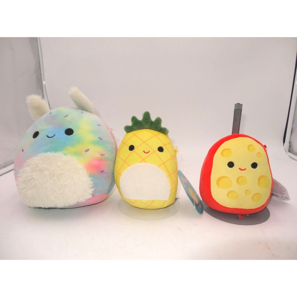 Squishmallow Mannon The Gouda Cheese Yellow Red and Maui and Noe the Sea Bunny P